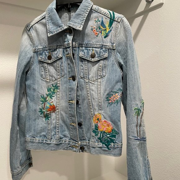 Embroidered Denim Jacket - Picture 1 of 6